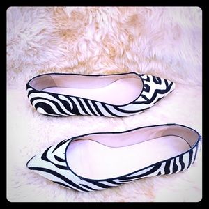 SOLD: Talbots Leather Zebra Print Pointy Toe Flats